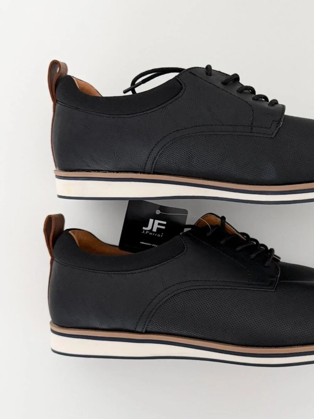 NWT JF J Ferrar Founder Memory Foam Casual Black Lace Up Oxford Shoes‎ Men's 12M